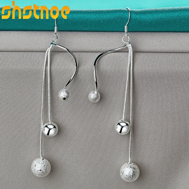 925 Sterling Silver Smooth Matte Beads Long Drop Earrings For Women Party Engagement Wedding Valentines Gift Fashion Jewelry
925 Sterling Silver Smooth Matte Beads Long Drop Earrings For Women Party Engagement Wedding Valentines Gift Fashion Jewelry