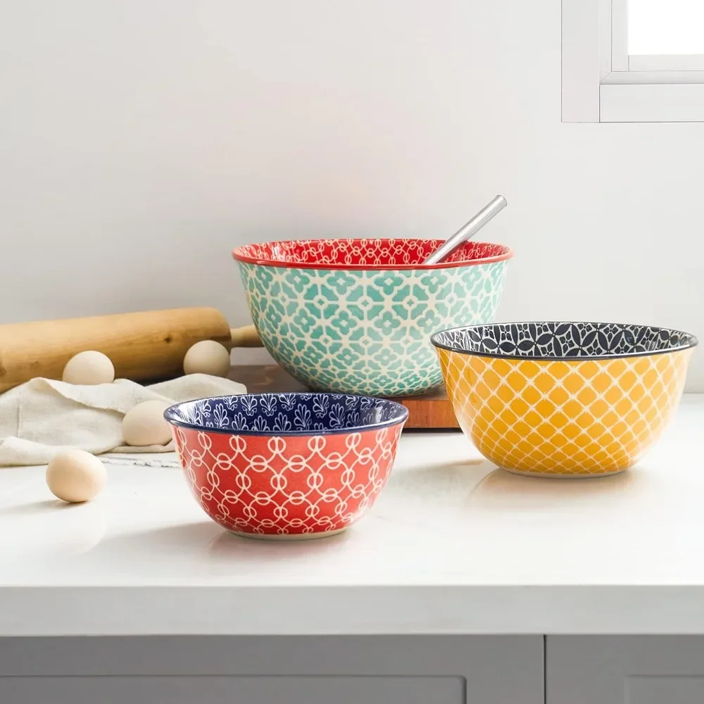 Serving Plates Dinner Sets Set of 3 Bowl Tableware Set Prepping Free Shipping Salad Ceramic Mixing Bowls for Kitchen 3.7/2/1
Serving Plates Dinner Sets Set of 3 Bowl Tableware Set Prepping Free Shipping Salad Ceramic Mixing Bowls for Kitchen 3.7/2/1