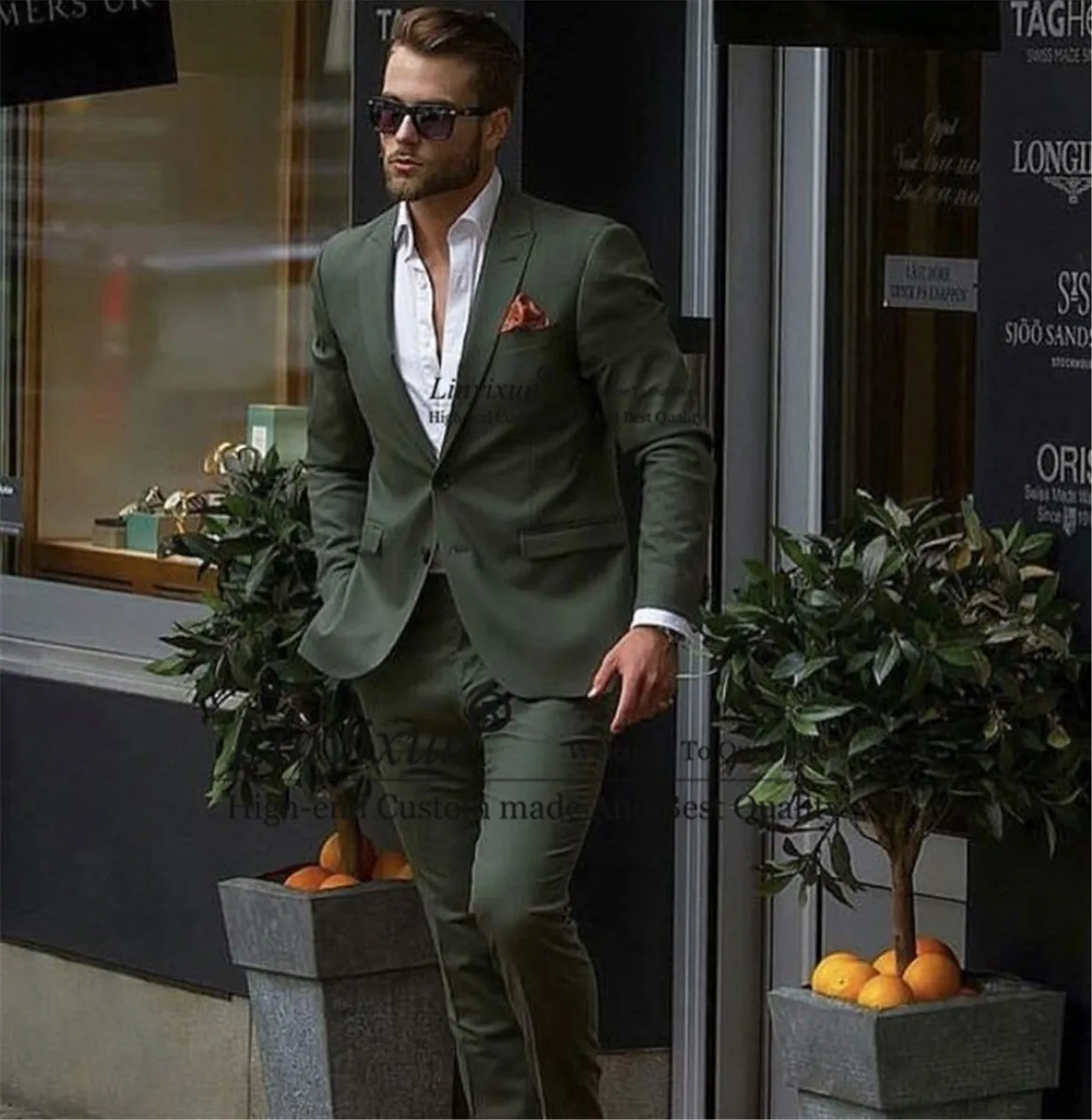 Stylish Casual Dark Green Men Suit Slim Fit Wedding Groom Tuxedo Fashion Custom Prom Blazer Costume Homme 2 Piece (Jacket+Pants)
Stylish Casual Dark Green Men Suit Slim Fit Wedding Groom Tuxedo Fashion Custom Prom Blazer Costume Homme 2 Piece (Jacket+Pants)