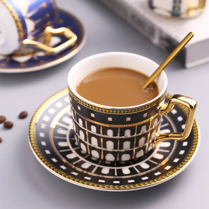 Porcelain Luxury Cups Saucers Coffee Travel Espresso Reusable Cups Saucers Kitchen Fancy Juego De Tazas Afternoon Tea Set 
Porcelain Luxury Cups Saucers Coffee Travel Espresso Reusable Cups Saucers Kitchen Fancy Juego De Tazas Afternoon Tea Set