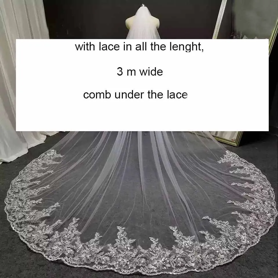 С кружевом по всей длине, расческа под кружевом, 3 метра в ширину 
С кружевом по всей длине, расческа под кружевом, 3 метра в ширину