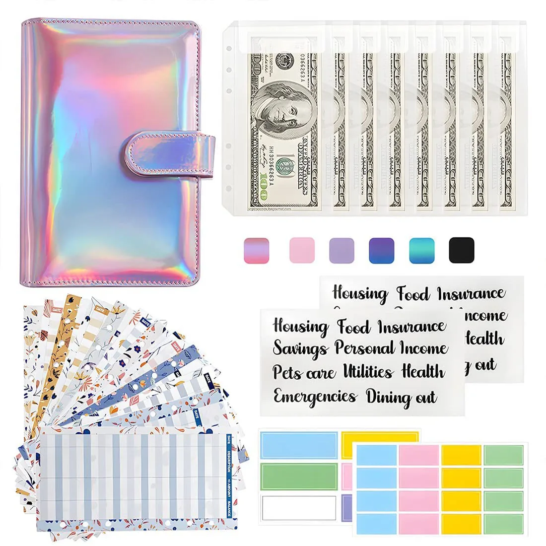 A6 Leather Budget Binder Cash Envelopes Organizer System for Budgeting with Binder Pocket,Expense Budget Sheets,for Money Saving
A6 Leather Budget Binder Cash Envelopes Organizer System for Budgeting with Binder Pocket,Expense Budget Sheets,for Money Saving