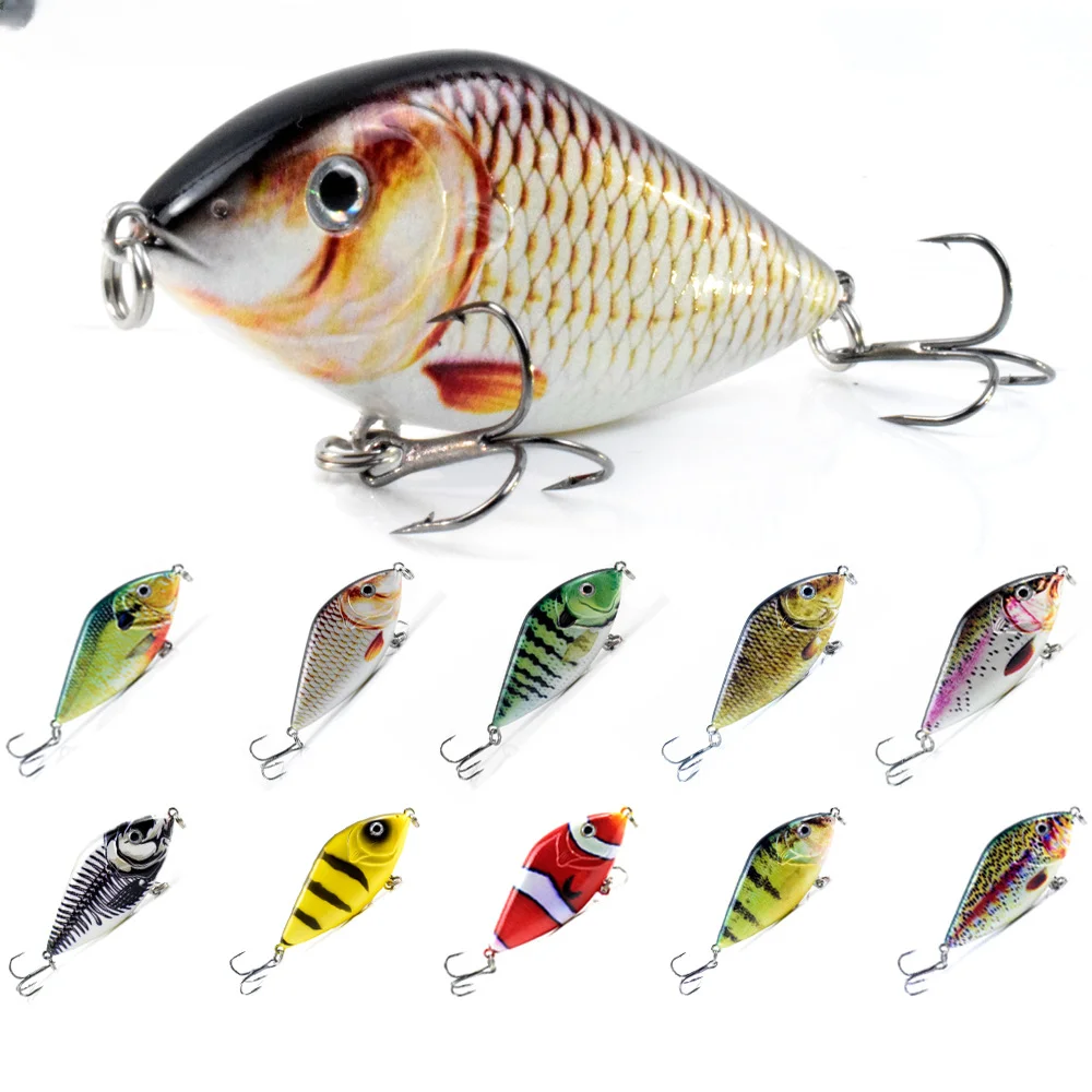 

2pcs 7cm Slider Jerkbait Sinking Wobblers for Pike Crankbait Fishing Lure Rattling and Vib for Winter Fishing Tackle