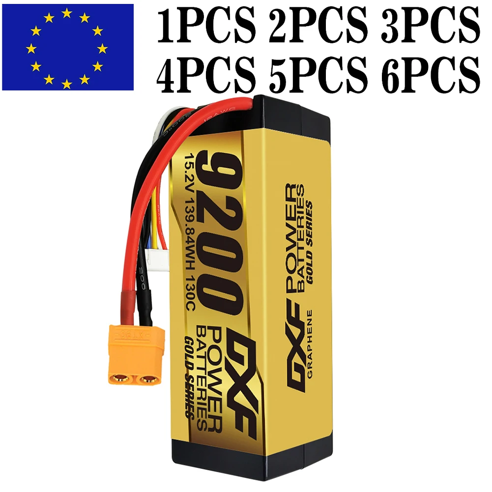 DXF 4S Lipo Battery 15.2V 130C 9200mAh Lipo Battery with XT90 Plug Hardcase Battery For RC Car Boat Truck Airplane UAV RACING
DXF 4S Lipo Battery 15.2V 130C 9200mAh Lipo Battery with XT90 Plug Hardcase Battery For RC Car Boat Truck Airplane UAV RACING