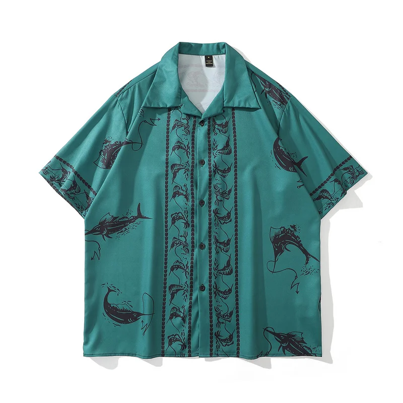 2023 Summer Short Sleeve Shirts Hawaiian Beach Holiday Loose Fashion Korean Hiphop Streetwear Fish Printed Harajuku Retro Shirts
2023 Summer Short Sleeve Shirts Hawaiian Beach Holiday Loose Fashion Korean Hiphop Streetwear Fish Printed Harajuku Retro Shirts