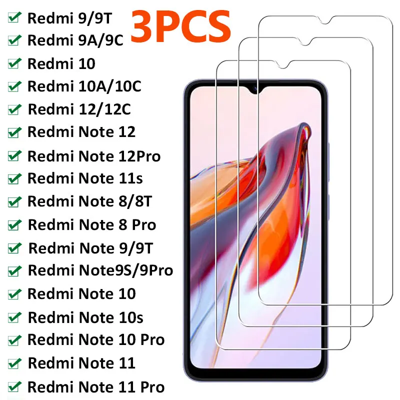 3PCS Tempered Glass For Xiaomi Redmi Note 10 11 12 9 8 Pro 11S 10S 9S Screen Protector for Redmi 12 10 9 10C 9C 9A Glass Film
3PCS Tempered Glass For Xiaomi Redmi Note 10 11 12 9 8 Pro 11S 10S 9S Screen Protector for Redmi 12 10 9 10C 9C 9A Glass Film