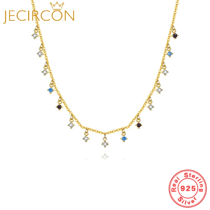 JECIRCON 925 Sterling Silver Colorful Zircon Necklace for Women Light Luxury Retro Tassel Clavicle Chain Fashion Jewelry Gifts
JECIRCON 925 Sterling Silver Colorful Zircon Necklace for Women Light Luxury Retro Tassel Clavicle Chain Fashion Jewelry Gifts