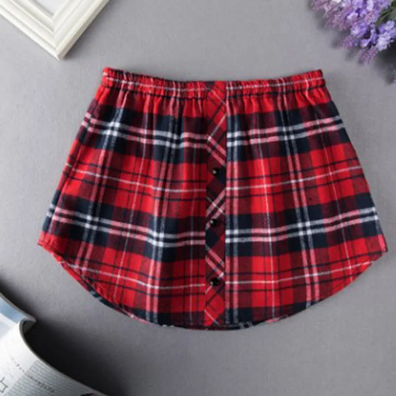 Women Plaid Print Elastic Waist Fake Top Lower Sweep Adjustable Adult Unisex Shirt Extender Half Length Mini Skirt Hem M-XL
Women Plaid Print Elastic Waist Fake Top Lower Sweep Adjustable Adult Unisex Shirt Extender Half Length Mini Skirt Hem M-XL