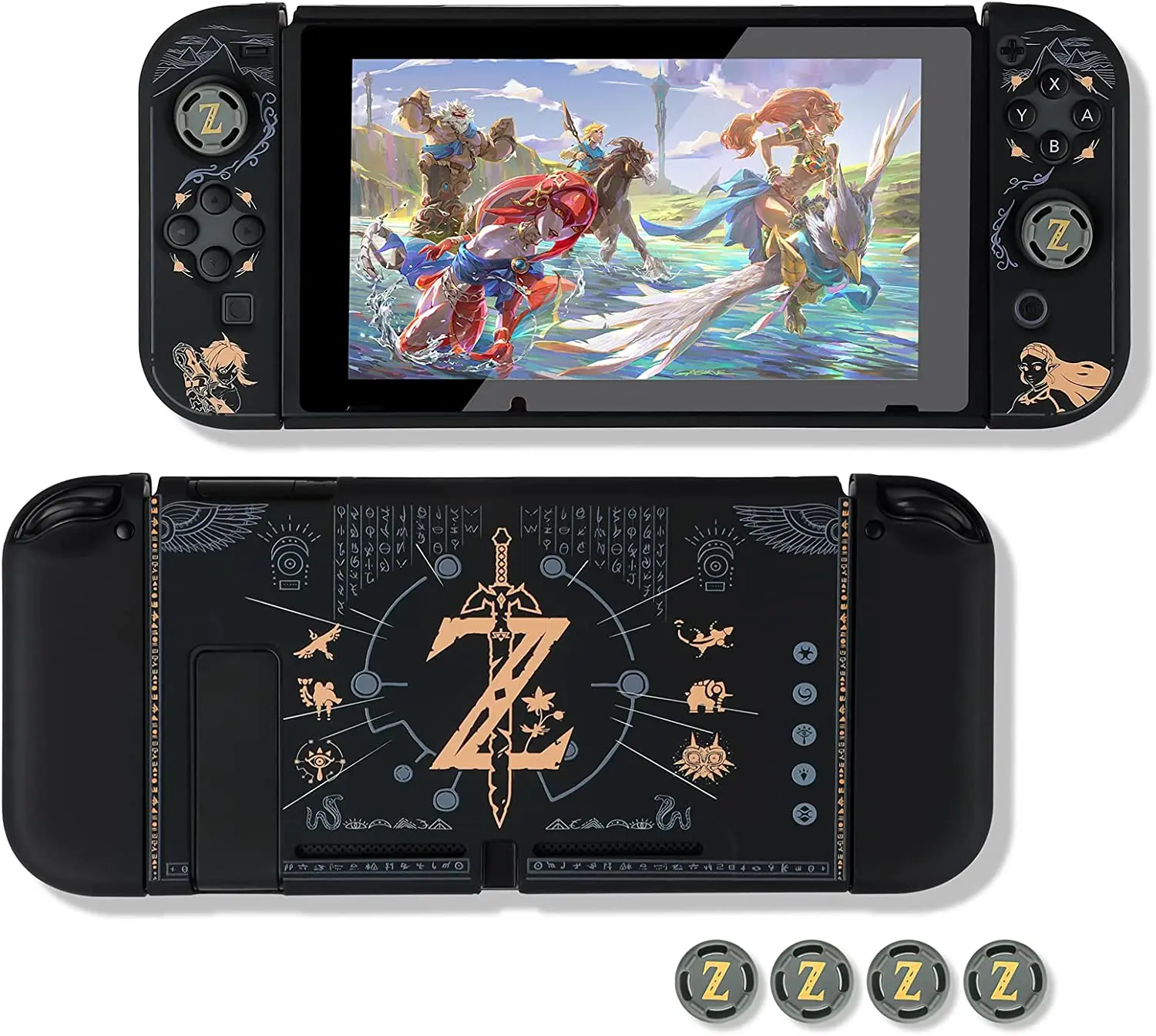Protective Case for Switch,Hard Shell Case Cover for Switch and Joy-Con Controllers with 4 Thumb Grip,Zelda Switch Carrying Case
Protective Case for Switch,Hard Shell Case Cover for Switch and Joy-Con Controllers with 4 Thumb Grip,Zelda Switch Carrying Case