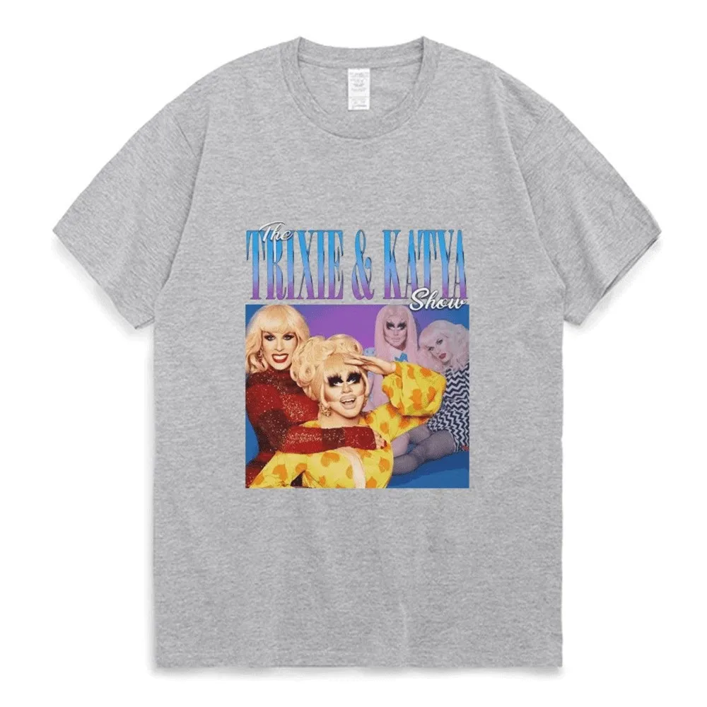 

Trixie Katya Retro Graphics 90s T Shirt Hip Hop Streetwear Men's Women's Short Sleeve Tees Everyday All-match Fashion T-shirt