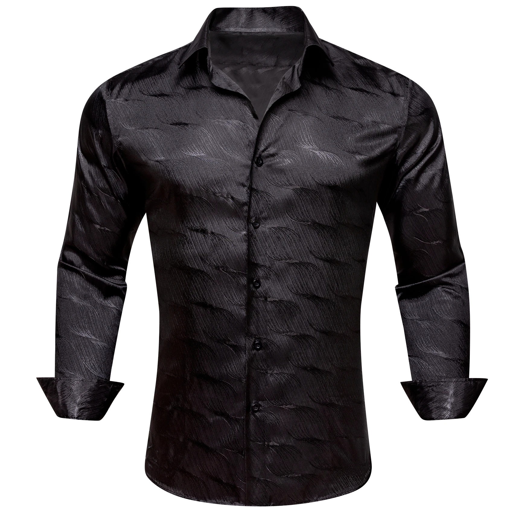 Designer Silk Shirts for Men Satin Black Solid Long Sleeve Slim Fit Regualr Male Blouse Casual Formal Tops Barry Wang
Designer Silk Shirts for Men Satin Black Solid Long Sleeve Slim Fit Regualr Male Blouse Casual Formal Tops Barry Wang
