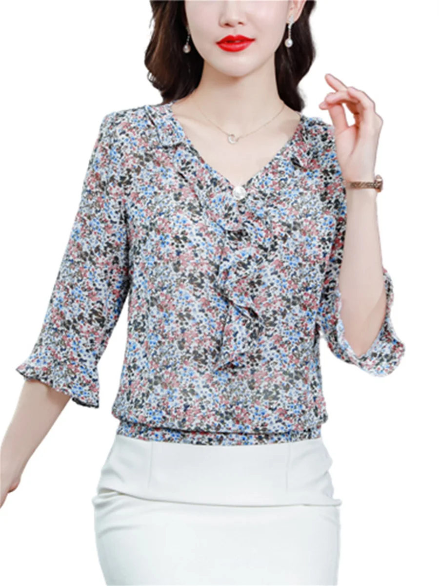Women Spring Summer Blouses Shirts Lady Fashion Casual Half Sleeve V-Neck Collar Floral Print Blusas Tops CT0205
Women Spring Summer Blouses Shirts Lady Fashion Casual Half Sleeve V-Neck Collar Floral Print Blusas Tops CT0205