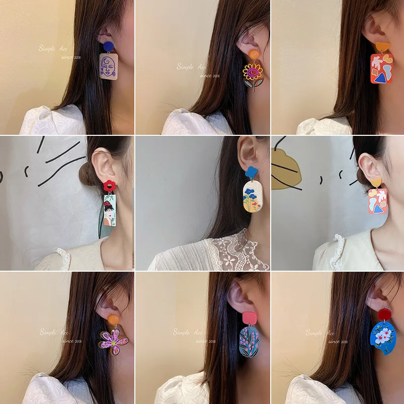 Holiday Style Earrings 925 Retro Fun Color Acrylic Earrings Trendy Personality Fashion Character Pearl Flowers Earring For Women
Holiday Style Earrings 925 Retro Fun Color Acrylic Earrings Trendy Personality Fashion Character Pearl Flowers Earring For Women