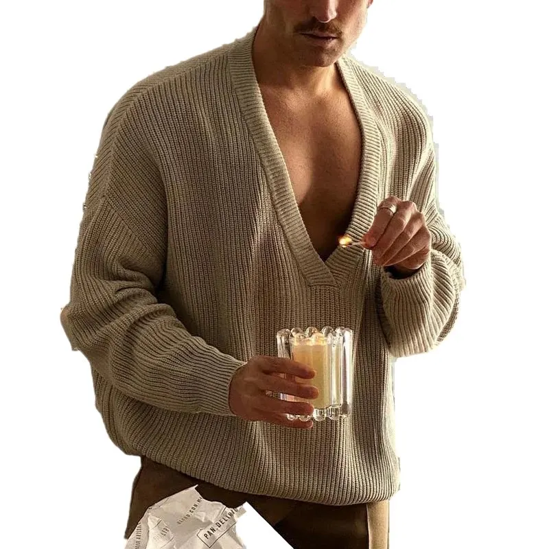 2023 New Fashion Men's Big V-neck Knitted Pullovers Elegant Autumn Winter Long Sleeve Trendy Knitwear Loose Sweaters Top
2023 New Fashion Men's Big V-neck Knitted Pullovers Elegant Autumn Winter Long Sleeve Trendy Knitwear Loose Sweaters Top