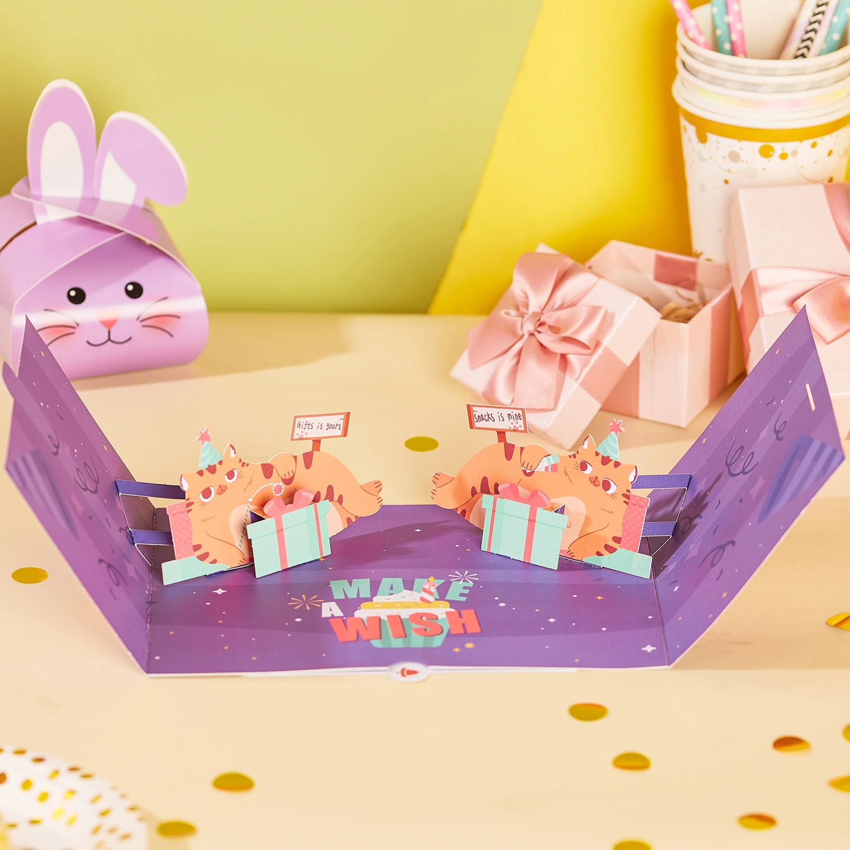 Happy Birthday Cards Creative Birthday Greeting Card Double Door Pop-up Cat Postcard Handmade Birthday Gifts DIY Fun Fold Card
Happy Birthday Cards Creative Birthday Greeting Card Double Door Pop-up Cat Postcard Handmade Birthday Gifts DIY Fun Fold Card
