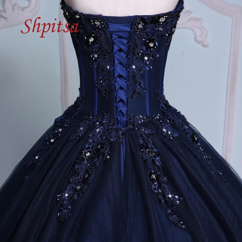 Бальное платье темно-синего цвета платья принцессы для девушек 15-16 лет