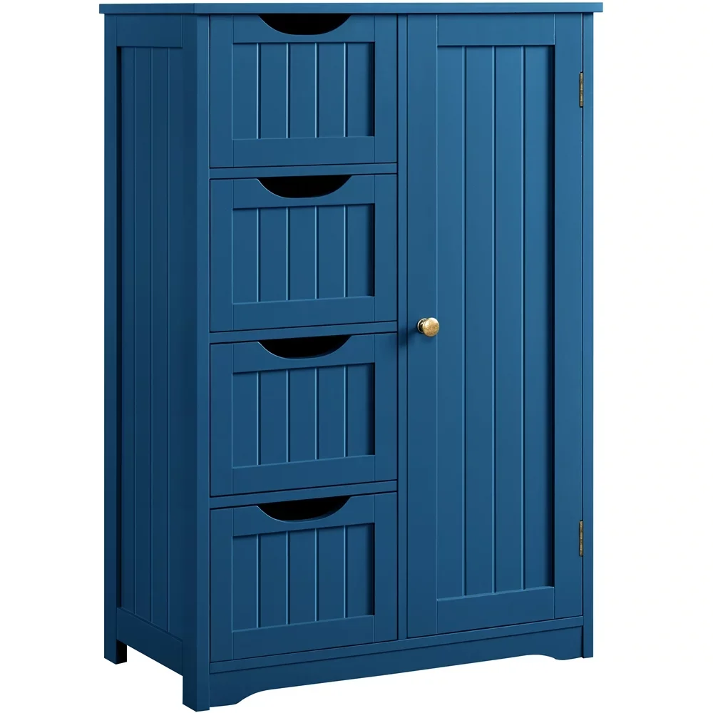 Wooden Bathroom Floor Cabinet Side Storage Organizer Cabinet with 4 Drawers and 1 Cupboard Freestanding Entryway Storage Unit
Wooden Bathroom Floor Cabinet Side Storage Organizer Cabinet with 4 Drawers and 1 Cupboard Freestanding Entryway Storage Unit