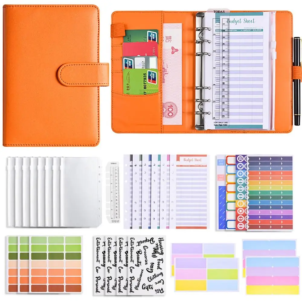 with Zipper Cash Envelopes Budget Binder Expense Sheets A6 Budget Planner Organizer Budgeting PU Leather Savings Binder
with Zipper Cash Envelopes Budget Binder Expense Sheets A6 Budget Planner Organizer Budgeting PU Leather Savings Binder