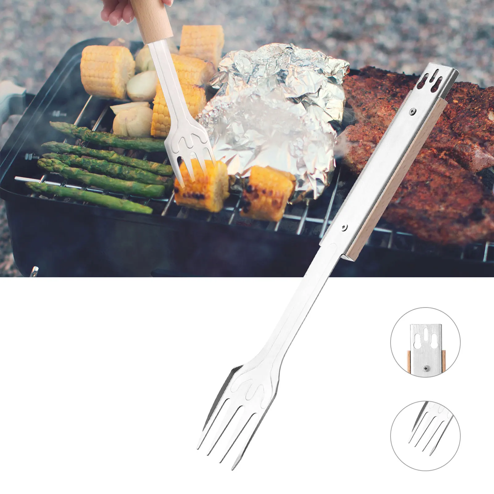 Newly Kitchen Cooking Tong with Fork Ergonomic Handle Easy to Grip Tong for Holding and Flipping Steak
Newly Kitchen Cooking Tong with Fork Ergonomic Handle Easy to Grip Tong for Holding and Flipping Steak