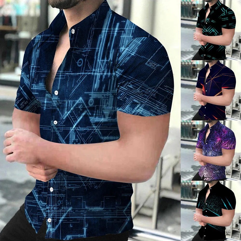 Button Down Shirt Men Fashion Fitness Short Sleeve Casual Hawaiian T-shirt Dress Print Casual Beach Aloha Shirt
Button Down Shirt Men Fashion Fitness Short Sleeve Casual Hawaiian T-shirt Dress Print Casual Beach Aloha Shirt