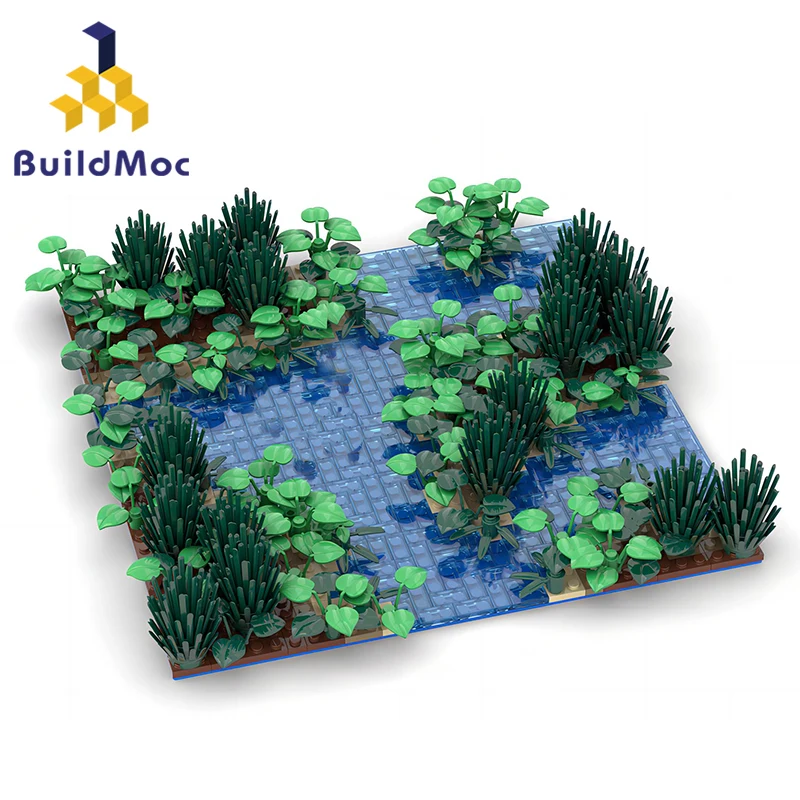 

MOC Set Little Water Landscape Building Blocks Set Forest Water Jungle Park Paradise Bricks Toys For Children Kid Birthday Gifts