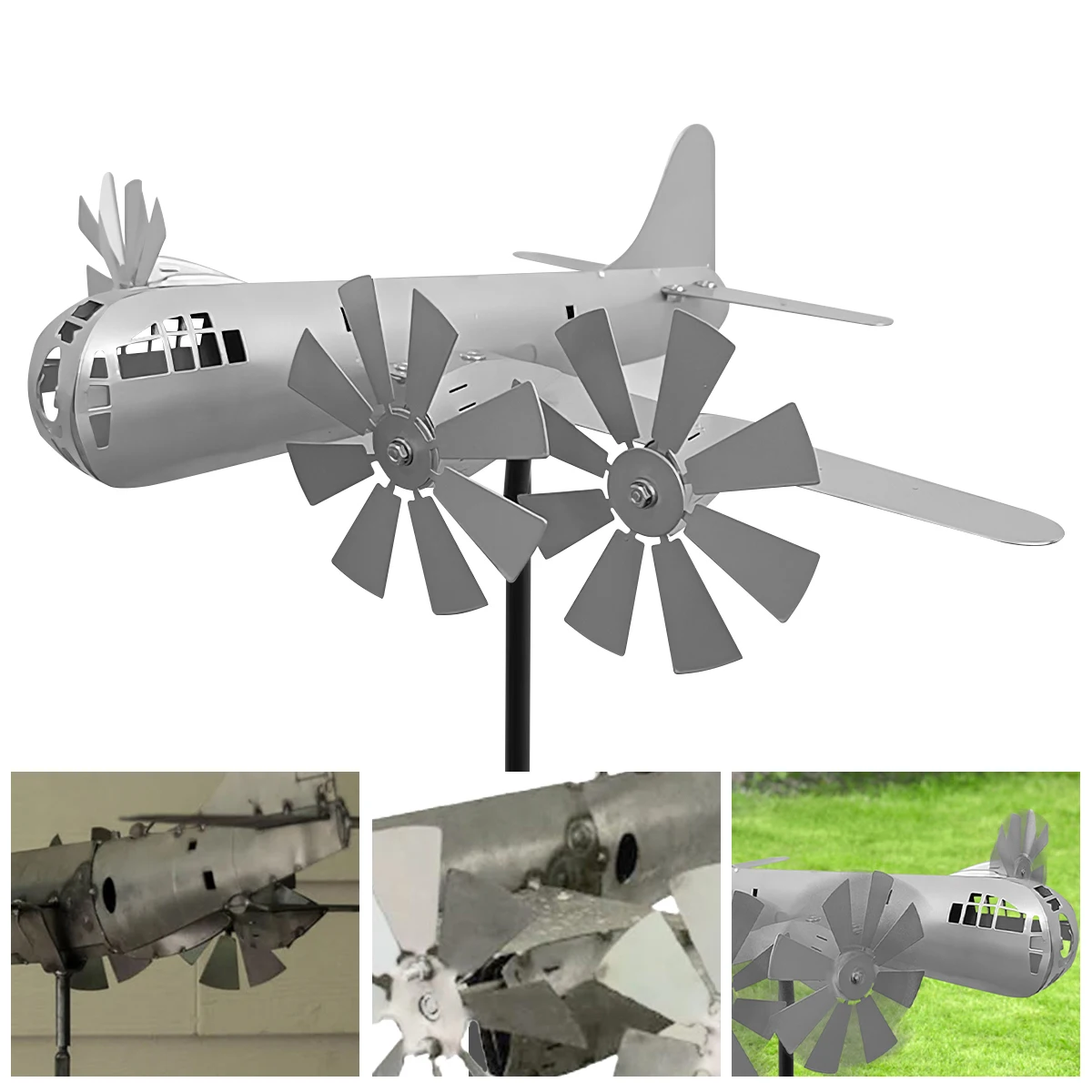 Super Fortress Aircraft Wind Spinner Metal Aircraft Windmill Handmade Wind Spinner Wind Energy Sculpture Airplane Wind Spinners
Super Fortress Aircraft Wind Spinner Metal Aircraft Windmill Handmade Wind Spinner Wind Energy Sculpture Airplane Wind Spinners