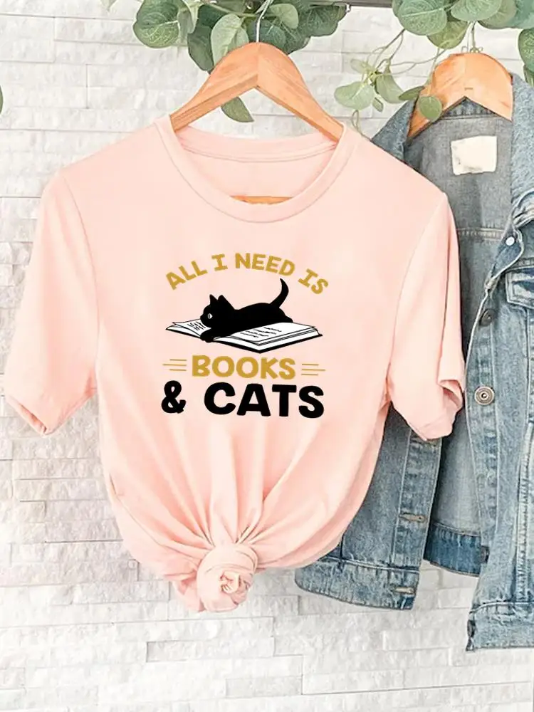 Cat Book Letter Style 90s Trend Summer Tee Women Lady Print Casual Cartoon Graphic T Top Clothing Fashion Tshirts T-Shirt
Cat Book Letter Style 90s Trend Summer Tee Women Lady Print Casual Cartoon Graphic T Top Clothing Fashion Tshirts T-Shirt