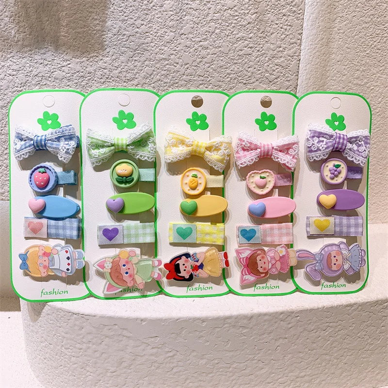 5 Pcs New Korean Sweet Girl Princess Fashion Lace Bow Love Fruit Duckbill Clip Cute Children's Cartoon Hairpin Hair Accessories
5 Pcs New Korean Sweet Girl Princess Fashion Lace Bow Love Fruit Duckbill Clip Cute Children's Cartoon Hairpin Hair Accessories