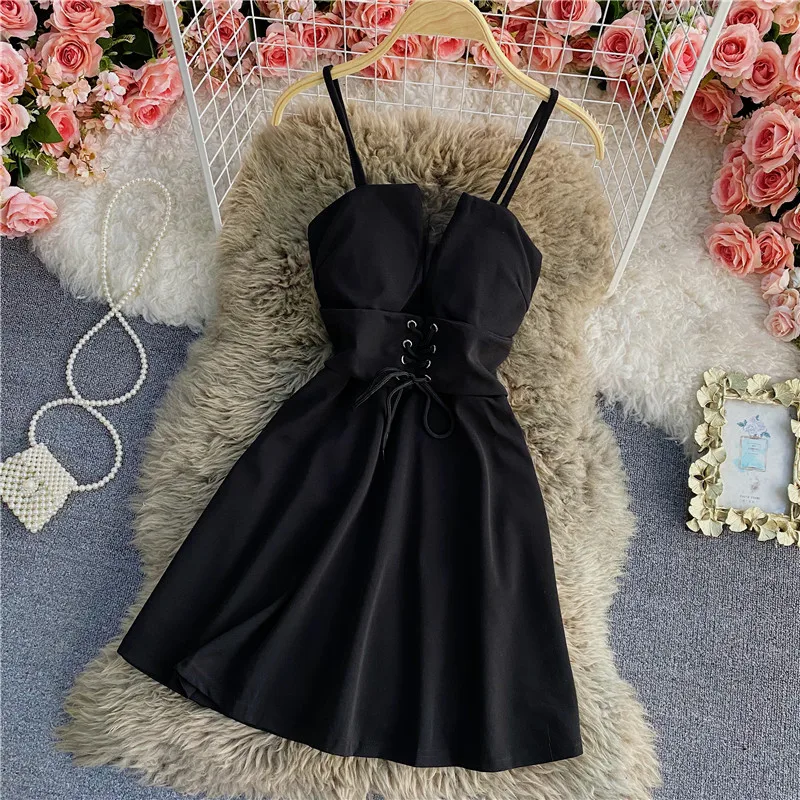 Summer New Sexy Backless Strapless Dress Women Fashion V-Neck A-Line Spaghetti Strap Mini Dresses Female Solid Color Club Wear
Summer New Sexy Backless Strapless Dress Women Fashion V-Neck A-Line Spaghetti Strap Mini Dresses Female Solid Color Club Wear