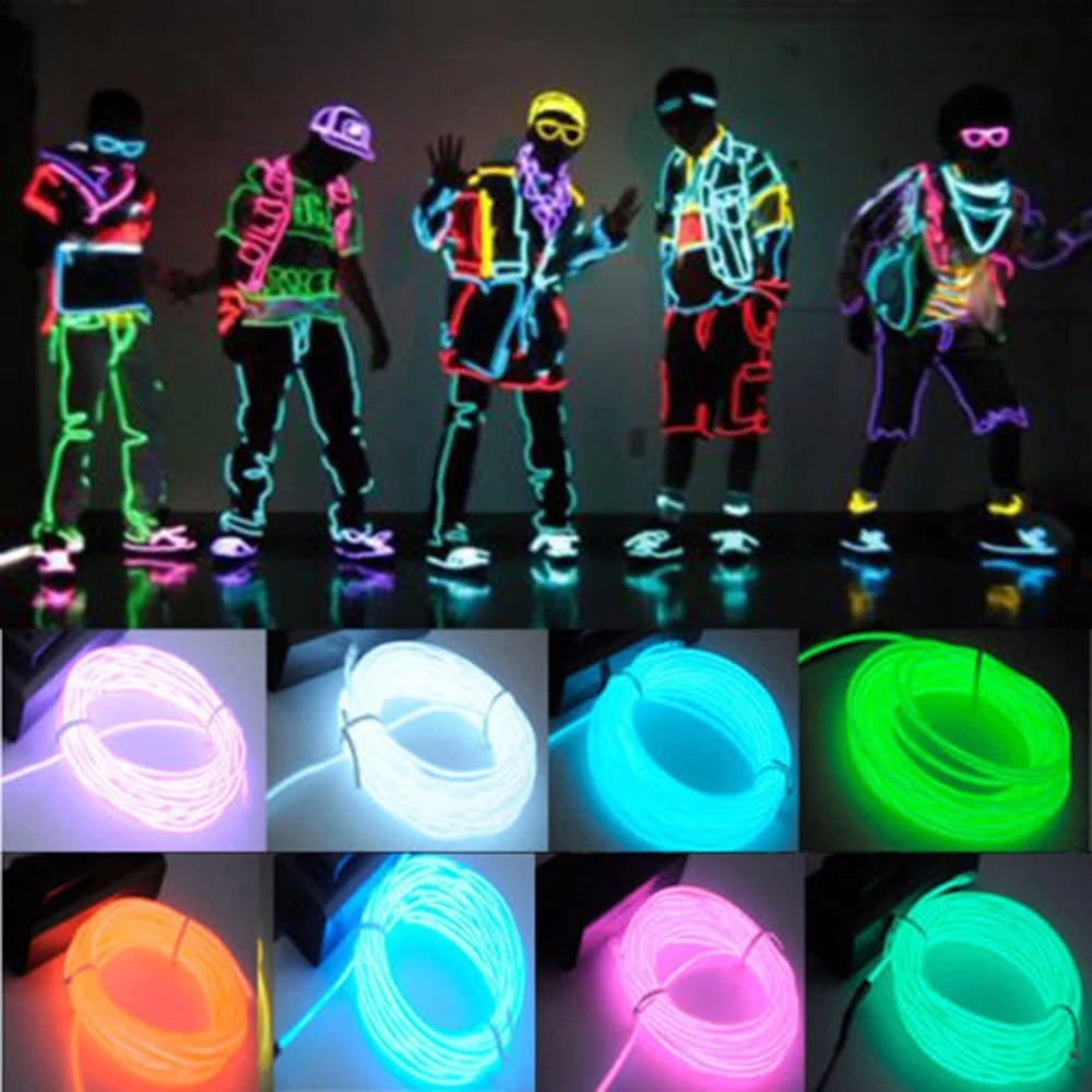 

LED Strip EL Wire Neon Light DC 3V 1M 3M 5M With Controller Battery Neon Glowing Electroluminescent Wire DIY Flexible For Party
