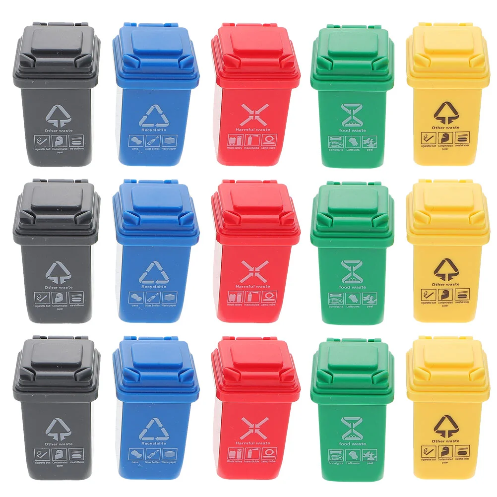 15 Pcs Garbage Cans Model Tiny Trash Mini Classification Bucket Miniature House
15 Pcs Garbage Cans Model Tiny Trash Mini Classification Bucket Miniature House