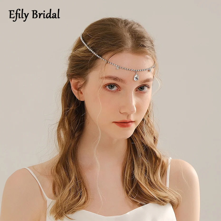 Efily Crystal Forehead Headband Wedding Hair Accessories Silver Color Full Rhinestone Bridal Headband Chain for Women Hairband
Efily Crystal Forehead Headband Wedding Hair Accessories Silver Color Full Rhinestone Bridal Headband Chain for Women Hairband