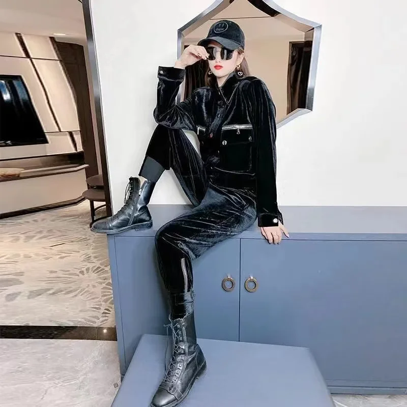 2023 New Women's Golden Velvet Workwear Set Women's Fashion Versatile Cool Fashion Set Top And Pants
2023 New Women's Golden Velvet Workwear Set Women's Fashion Versatile Cool Fashion Set Top And Pants