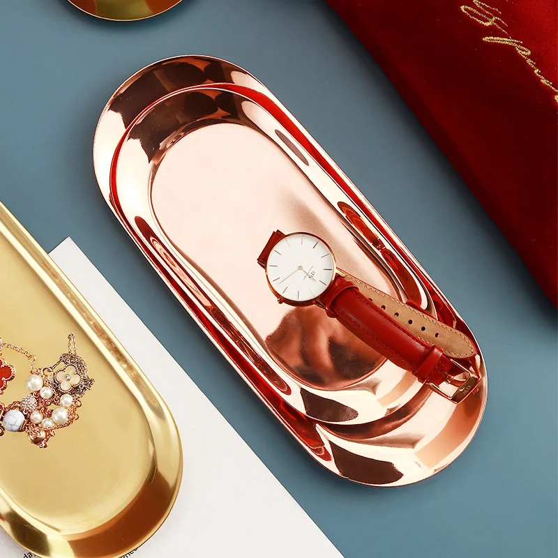 Metal plate gold stainless steel afternoon tea dessert tray jewelry storage swing
Metal plate gold stainless steel afternoon tea dessert tray jewelry storage swing