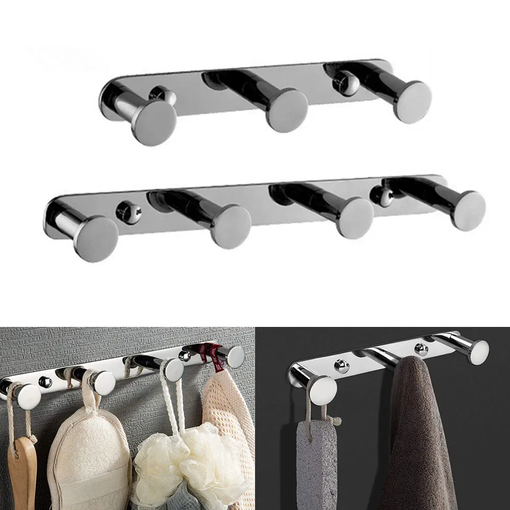 3/4 Hooks Stainless Steel Clothes Robe Hook Towel Hat Coat Hanging Storage Wall Hook Home Kitchen Bathroom Hanger Hook Universal
3/4 Hooks Stainless Steel Clothes Robe Hook Towel Hat Coat Hanging Storage Wall Hook Home Kitchen Bathroom Hanger Hook Universal
