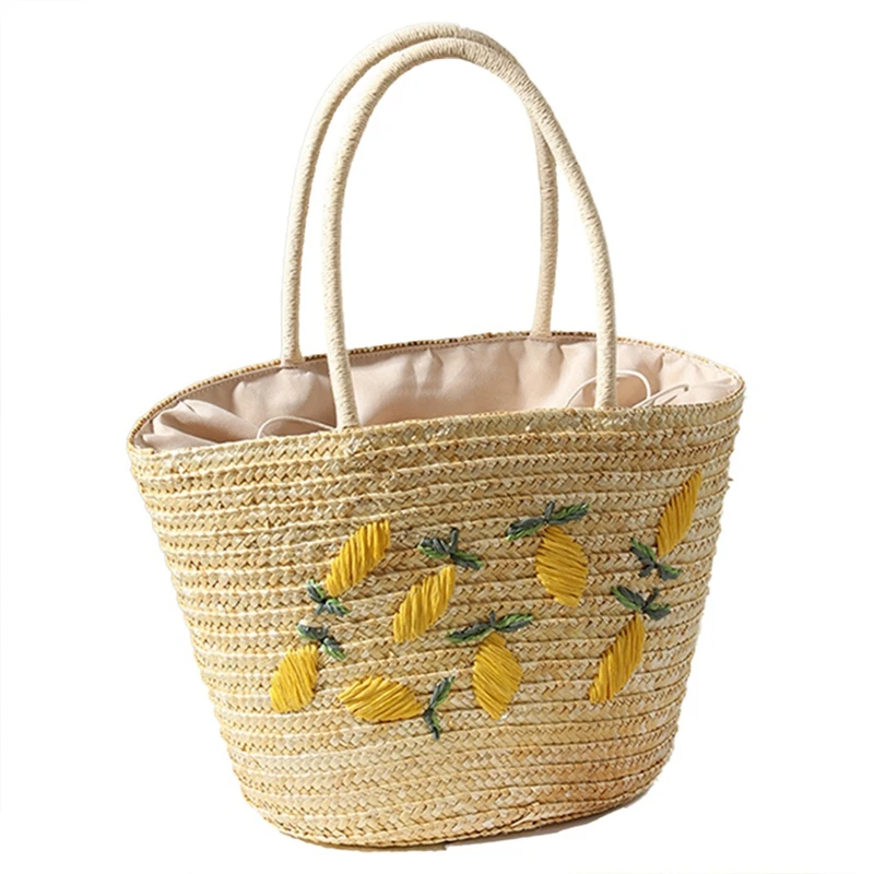 ASDS-Women's Shoulder Bag For Summer Straw Bag Woven Holiday Beach Bag New Simple Lemon Embroidered Handbag Large Capacity
ASDS-Women's Shoulder Bag For Summer Straw Bag Woven Holiday Beach Bag New Simple Lemon Embroidered Handbag Large Capacity