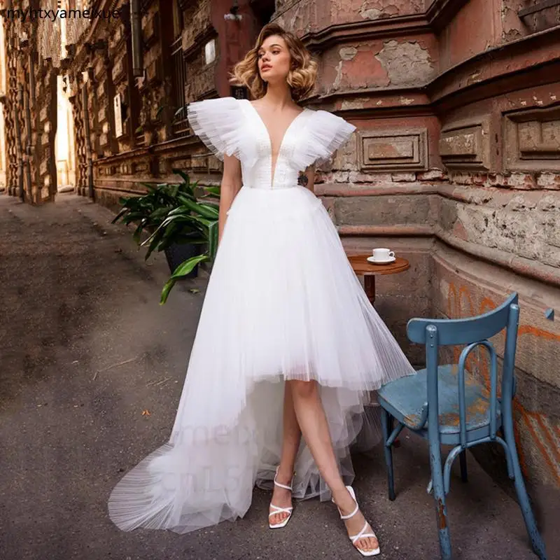 Sexy Red Simple Wedding Dresses Ivory High-low Party Gowns 2022 V Neck High Low Bridal Pink Beach Plus Size Robe De Mariee
Sexy Red Simple Wedding Dresses Ivory High-low Party Gowns 2022 V Neck High Low Bridal Pink Beach Plus Size Robe De Mariee