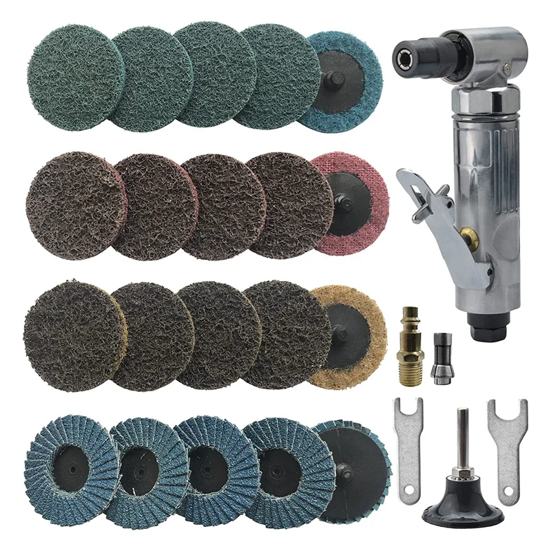 1/4Inch Pneumatic Die Grinder With 20 Sanding Discs, Right Angle, Ergonomic Handle, Polished Angle Pneumatic Die Grinder
1/4Inch Pneumatic Die Grinder With 20 Sanding Discs, Right Angle, Ergonomic Handle, Polished Angle Pneumatic Die Grinder