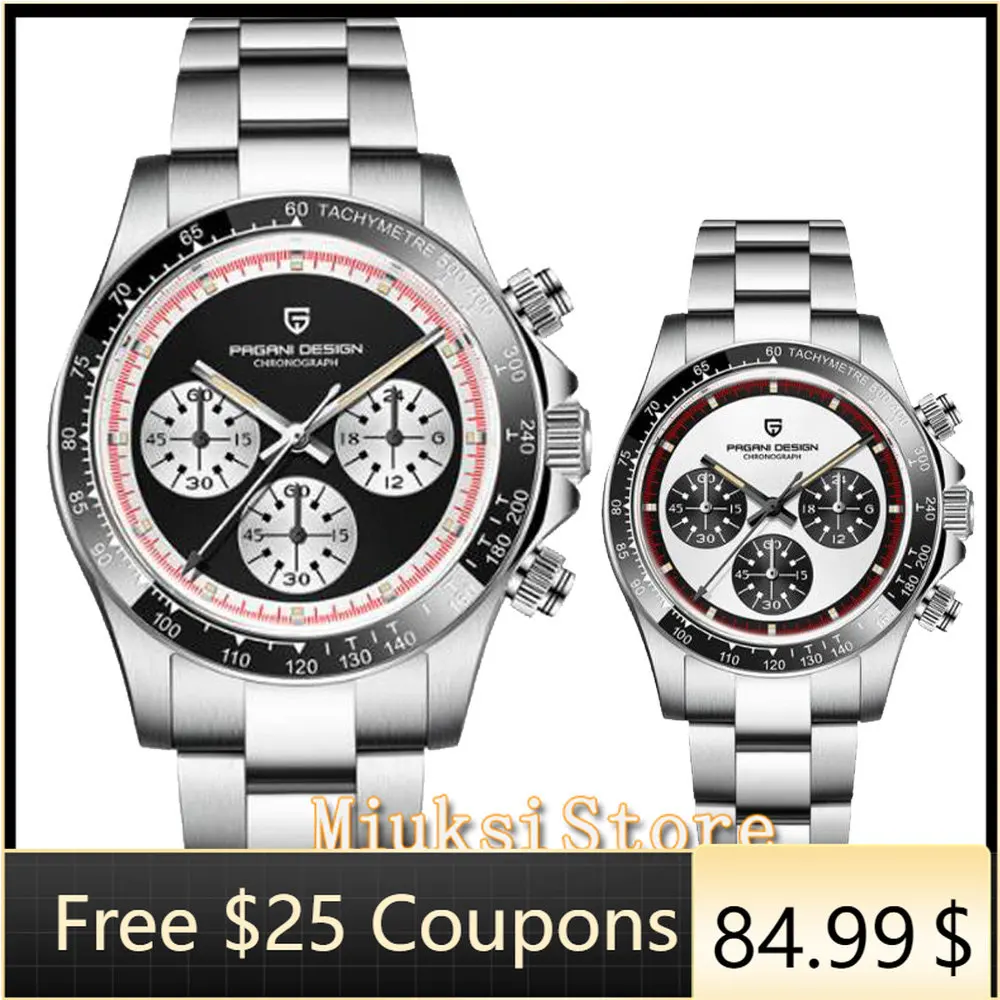 PAGANI DESIGN 40mm Classic Men's Quartz Watch Ceramic Bezel Stainless Steel Waterproof Clock Luxury Sapphire Glass Chronograph
PAGANI DESIGN 40mm Classic Men's Quartz Watch Ceramic Bezel Stainless Steel Waterproof Clock Luxury Sapphire Glass Chronograph