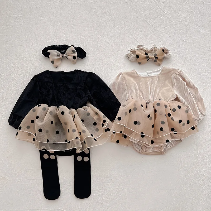 Spring Princess Girl Dot Mesh Dresses Toddler Baby Girls Long Sleeve Romper Dress Party Infant Birthday Bodysuit with Headband
Spring Princess Girl Dot Mesh Dresses Toddler Baby Girls Long Sleeve Romper Dress Party Infant Birthday Bodysuit with Headband