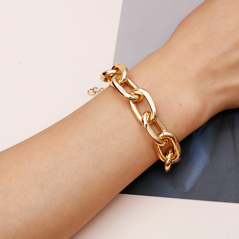 Hot Punk Gold Silver Color Chunky Big Chain & Link Bracelets for Women & Men Bangles Wrtstband Accessories
Hot Punk Gold Silver Color Chunky Big Chain & Link Bracelets for Women & Men Bangles Wrtstband Accessories