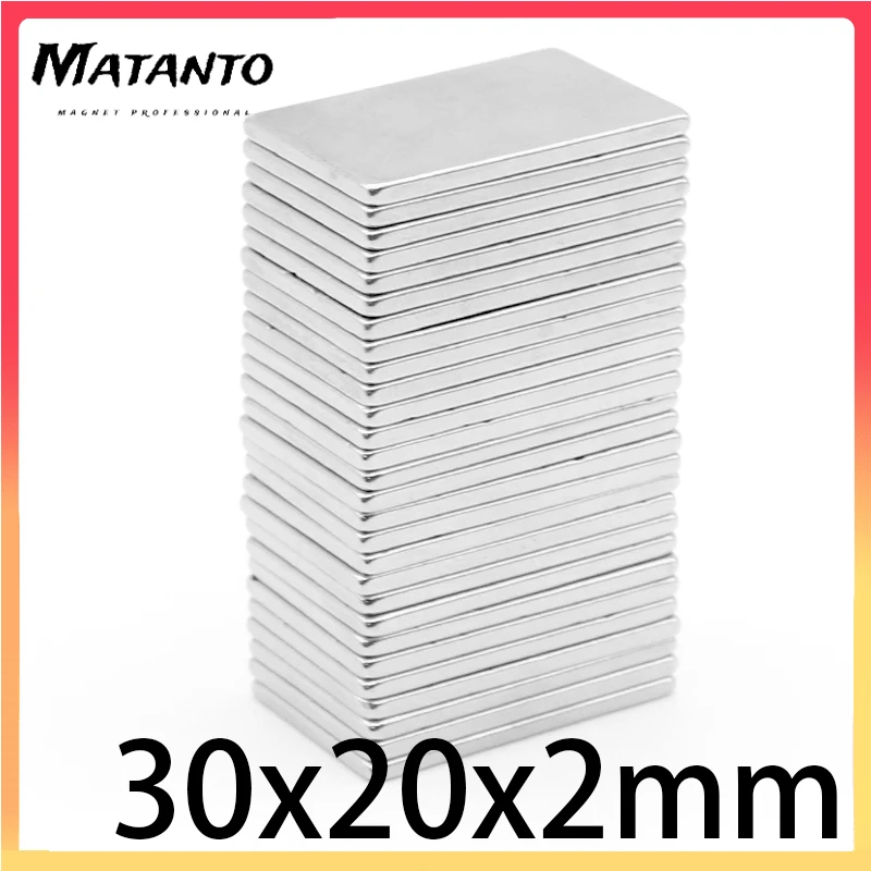 

2/5/10/20/30/50PCS 30X20X2mm Quadrate Rare Earth Neodymium Magnet 30*20*2 Block Permanent Magnet 30x20x2 Strong Powerful Magnets