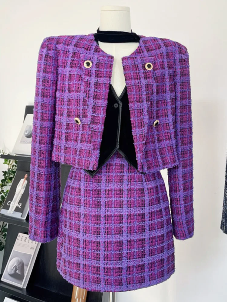 Retro Tweed Korean Two Piece Skirt Sets Ladies 2022 Autumn Winter New Plaid Jacket Short Coat + Mini Skirt Suit Femle Outfit
Retro Tweed Korean Two Piece Skirt Sets Ladies 2022 Autumn Winter New Plaid Jacket Short Coat + Mini Skirt Suit Femle Outfit