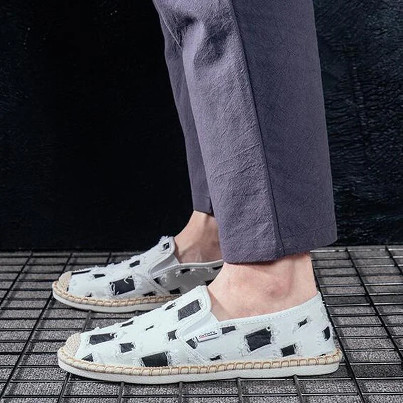 Loafers Men 2022 Spring/Summer New Mens Breathable Canvas Shoes Ripped Fisherman Shoes Mens Mixed Colors Sneakers
Loafers Men 2022 Spring/Summer New Mens Breathable Canvas Shoes Ripped Fisherman Shoes Mens Mixed Colors Sneakers