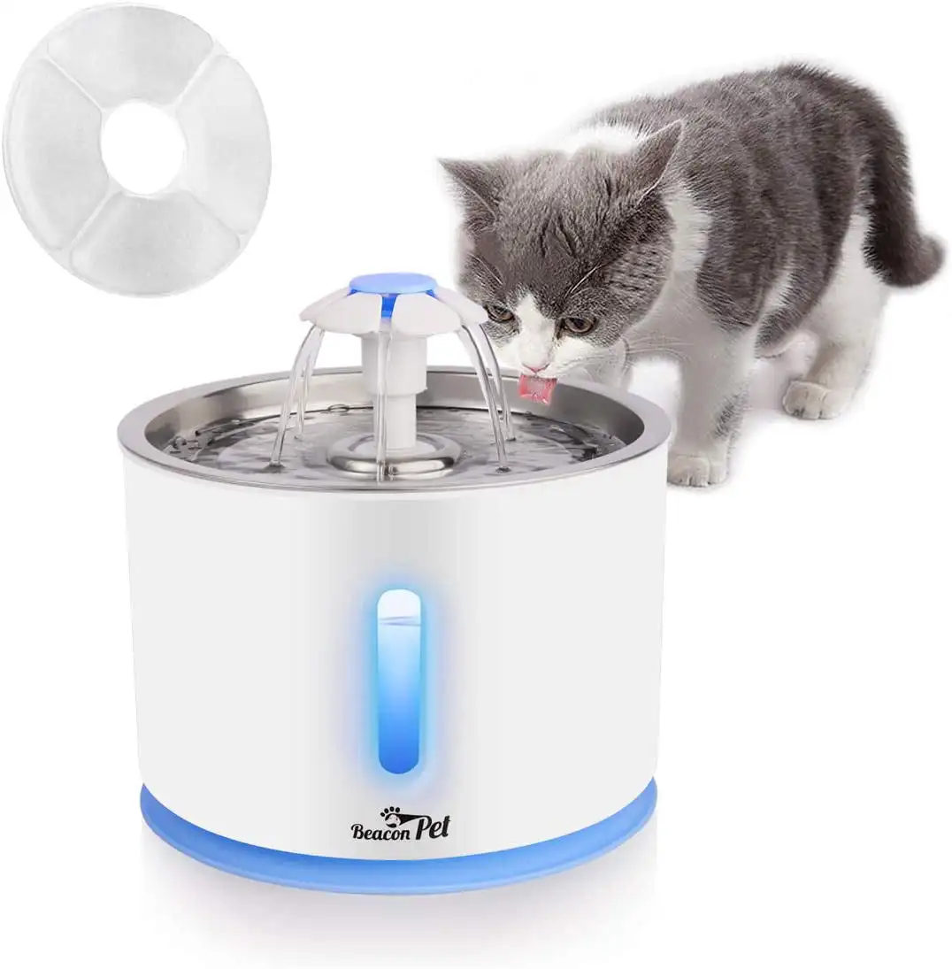 Steel Cat Water Fountain, 81oz/2.4L Automatic Pet Water Fountain Dog Water Dispenser with Smart , LED Indicator and Filter
Steel Cat Water Fountain, 81oz/2.4L Automatic Pet Water Fountain Dog Water Dispenser with Smart , LED Indicator and Filter
