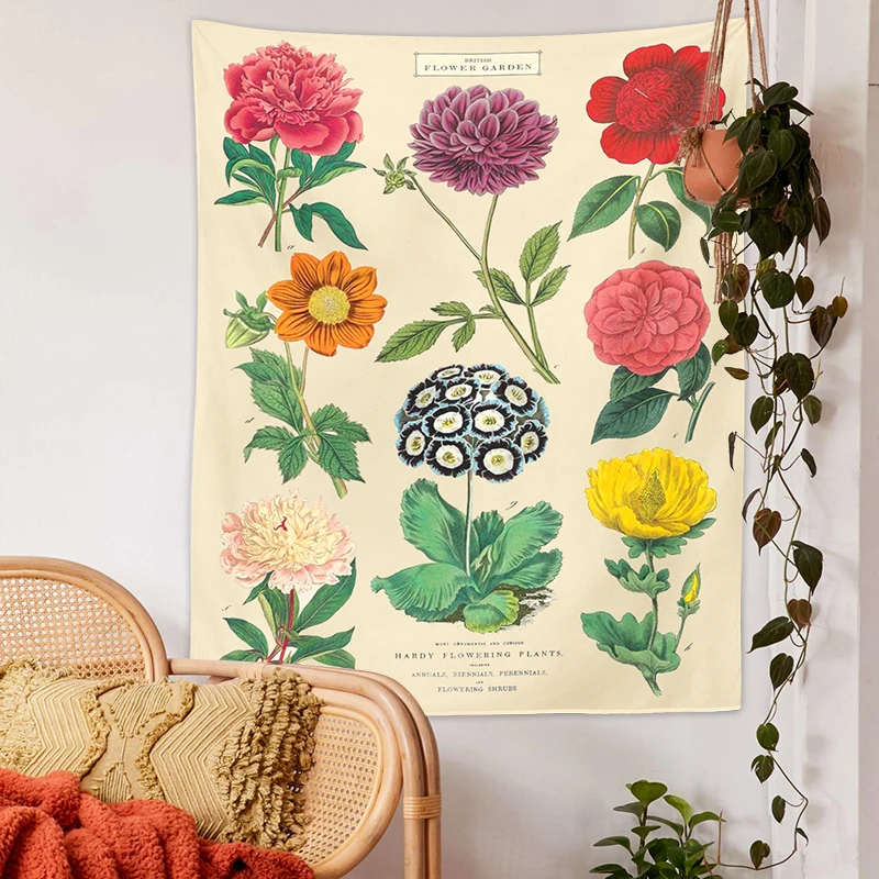 Botanical Floral Tapestry Wall Hanging Flowers Plant Reference Chart Aesthetic Decorative Tapestries for Livingroom Bedroom
Botanical Floral Tapestry Wall Hanging Flowers Plant Reference Chart Aesthetic Decorative Tapestries for Livingroom Bedroom