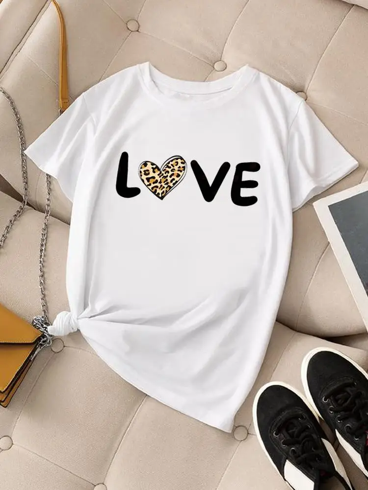 Leopard Love Letter Trend Cute Clothing Women Fashion Casual Print Top Short Sleeve Lady O-neck T Shirt Graphic Tee T-shirt
Leopard Love Letter Trend Cute Clothing Women Fashion Casual Print Top Short Sleeve Lady O-neck T Shirt Graphic Tee T-shirt