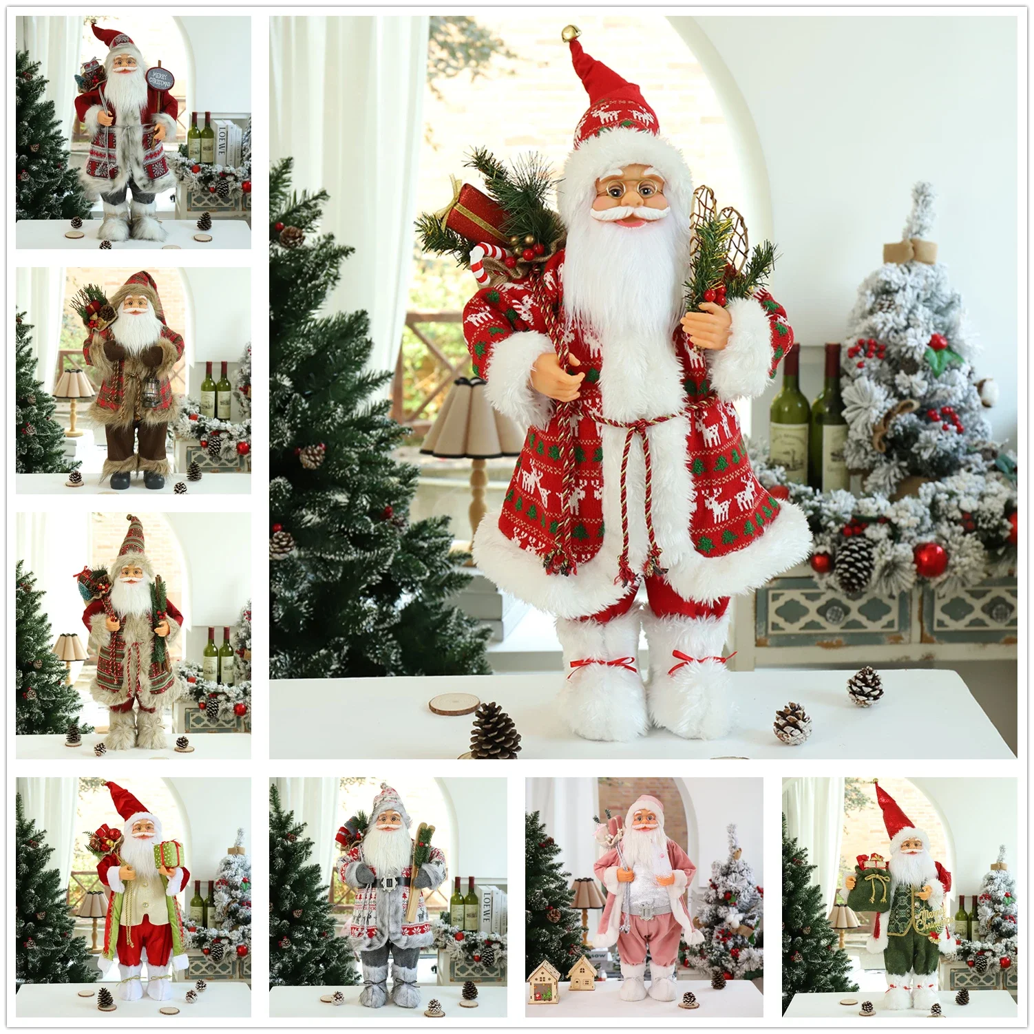 

Стильная Рождественская кукла 30 см, Санта-Клаус, лось, снеговик, новый год 2023, стандартные украшения для дома, Рождество