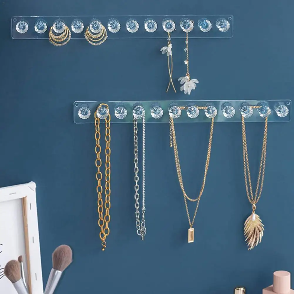 12 Hooks Transparent Acrylic Jewellery Storage Rack Stand Storage Hook Display Wall Storage Holder Mounted Wall Jewelry Adh V6E6
12 Hooks Transparent Acrylic Jewellery Storage Rack Stand Storage Hook Display Wall Storage Holder Mounted Wall Jewelry Adh V6E6