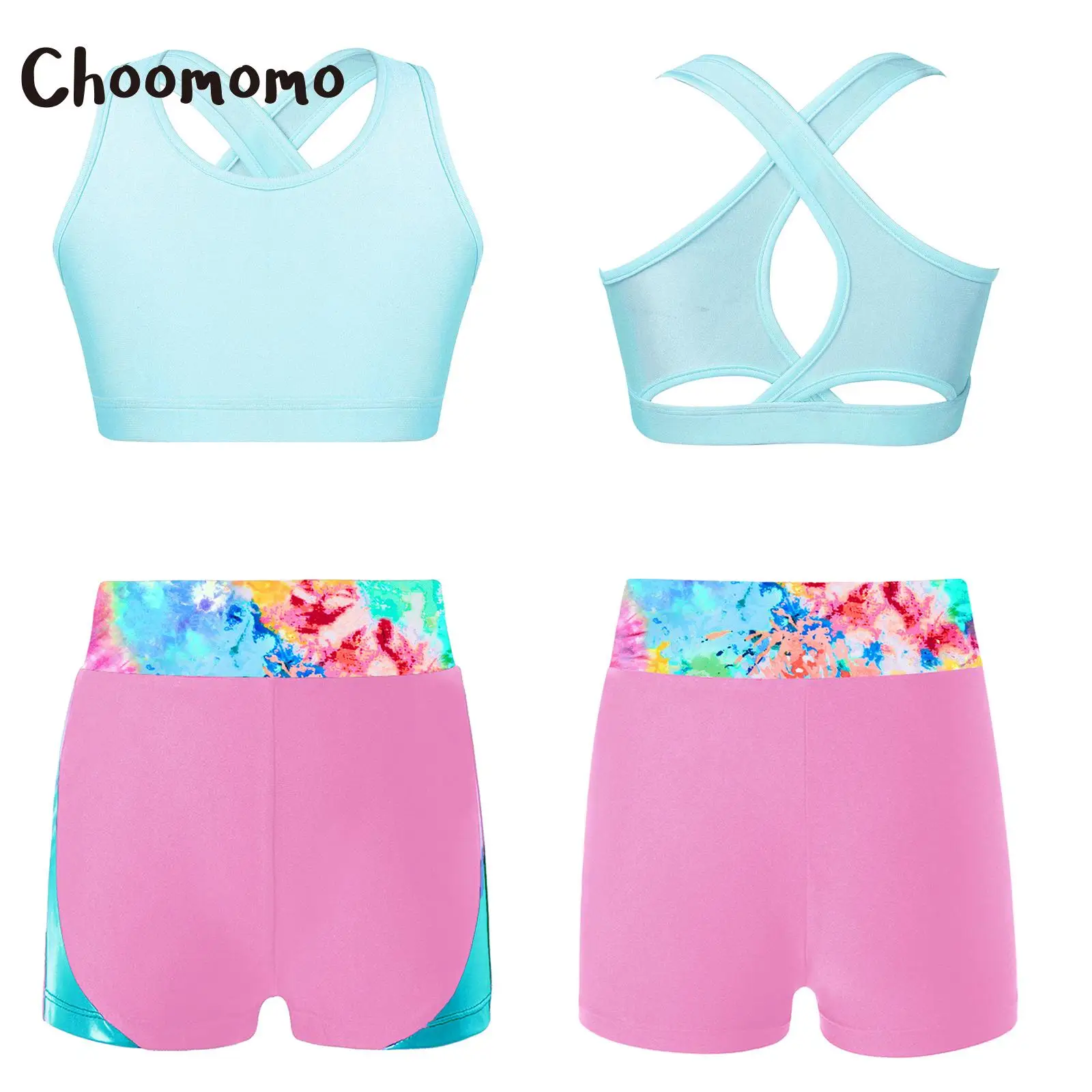 Choomomo Kids Girls 6-16 Sports Suits U Neck Sleeveless Crop Tops with Printed Side Colorful Shorts for Gym Dance Performance
Choomomo Kids Girls 6-16 Sports Suits U Neck Sleeveless Crop Tops with Printed Side Colorful Shorts for Gym Dance Performance